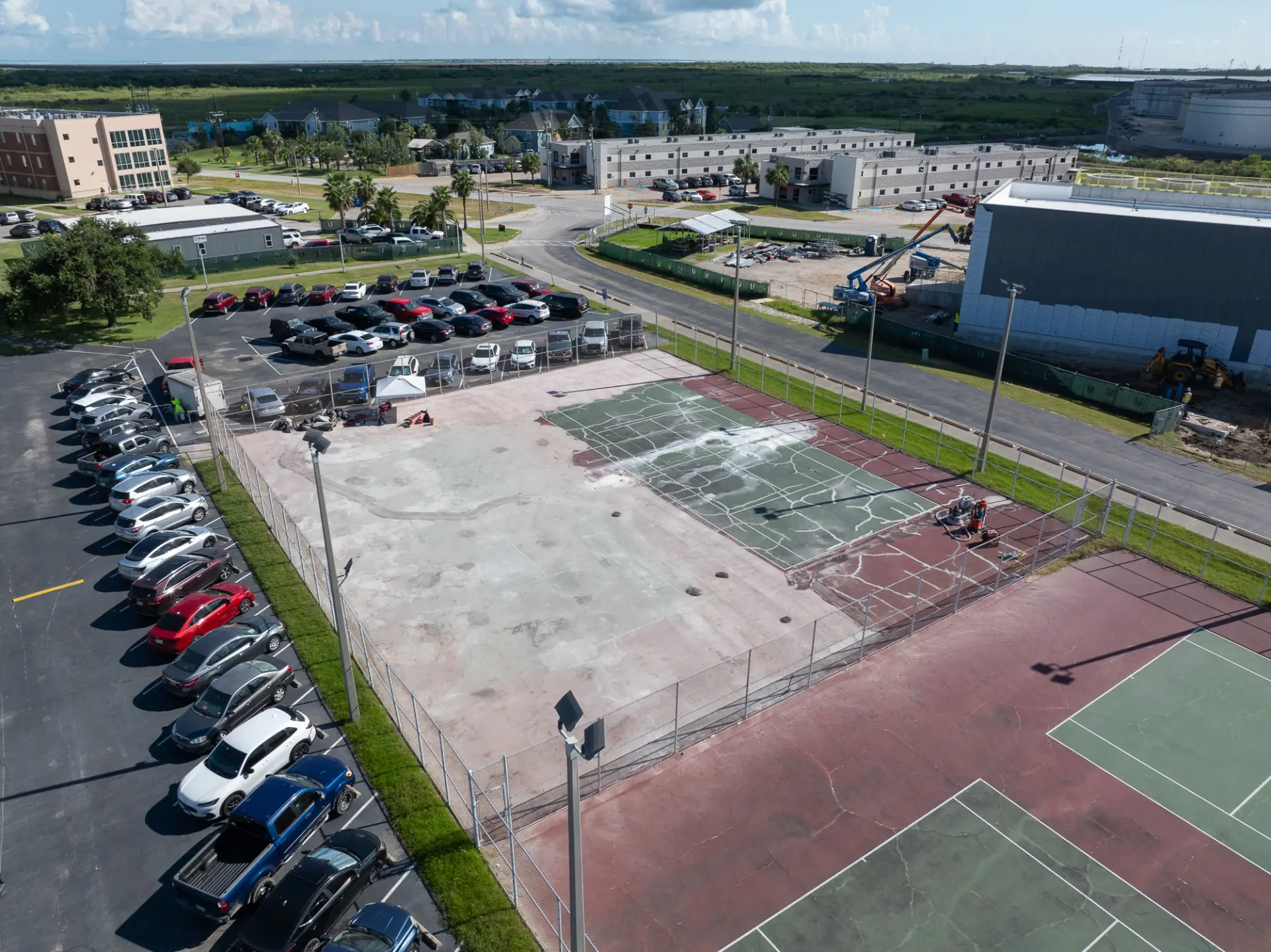 Tennis courts before restoration - view 3