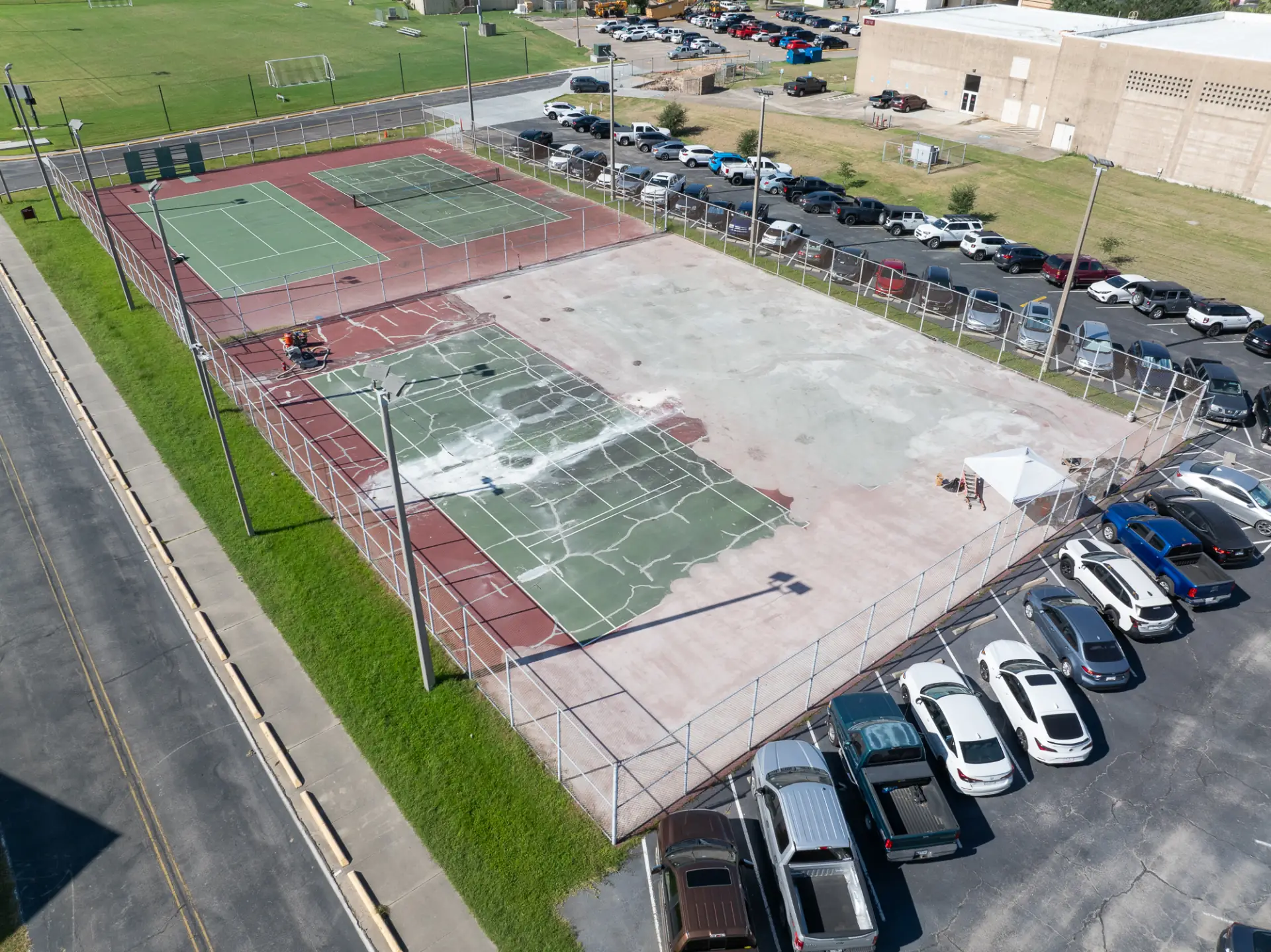 Tennis courts before restoration - view 4